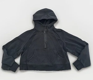 Sudadera con capucha Lululemon Scuba de gran tamaño con media cremallera - M/L - negra desvanecida - Imagen 1 de 6