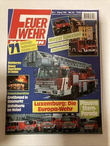 Feuerwehr Magazin Februar 1995 Luxemburg Plauen Mezzi Magirus Wetzgau Korbach - Bild 1 von 1