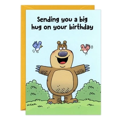 Humor Funny Big Bear Hugs Birthday Card Her Friend Oatmeal Studios  - Image 1 of 2