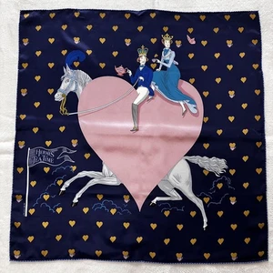 Hermes Carre 70 Tea Time Navy Pink Multicolor Silk Scarf from Japan - Picture 1 of 8