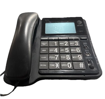 AT&T CL2939 Black Corded Large Number & Tilt Display Desk Speaker Phone USED - Image 1 of 4