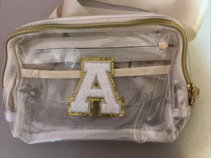 NEW Clear Fanny Pack Belt Bag Stadium Approved for Women Men with Inital “A” - Picture 1 of 3