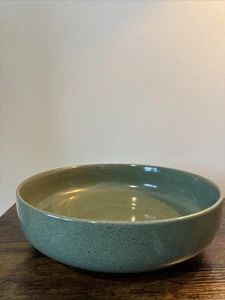 Lindt-Stymeist Large Serving Bowl Craftworks Green Speckle Japan 10x3” - Picture 1 of 8
