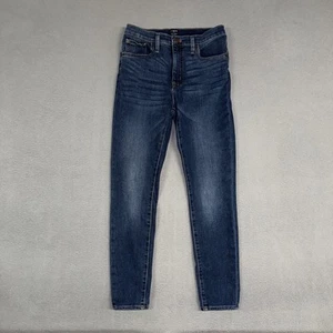 J. Crew Jeans Women's 28 Blue High-Rise Skinny Denim Dark Wash Distressed Cotton - Picture 1 of 11