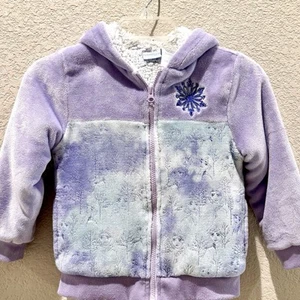 Disney Frozen Girl’s Purple Full Zip Hooded Jacket Size 6 - Picture 1 of 6