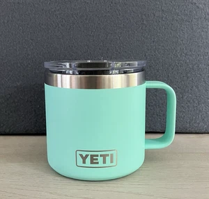 YETI Rambler 14 oz Stainless Steel Mug with MagSlider Lid & Handle Sea Foam - Picture 1 of 15