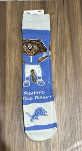 NFL Team Apparel Detroit Lions Medium Socks Blue Mascot - Picture 1 of 5