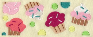 JUEGO DE 2 FUNDAS DE ALMOHADA BORDADAS CUPCAKES BLANCAS - Imagen 1 de 2