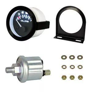 2" 52mm Oil Pressure Gauge Oil Press Meter W/ 1/8 NPT Sensor 0-100 PSI LED 12V - Picture 1 of 22