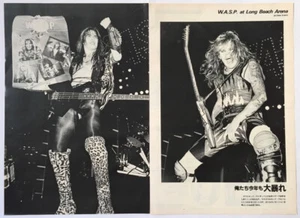 W.A.S.P. BLACKIE LAWLESS Chris Holmes 1985 CLIPPING JAPAN MAGAZINE ML 3M 2PAGE - Picture 1 of 1