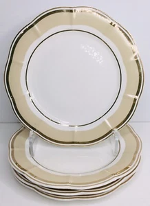 Salad Plates Grace Teaware Scalloped Gold Trim Porcelain 8" - Picture 1 of 4