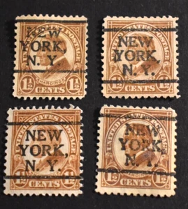 4 - 1922 US Stamps Sc #553 - 1 1/2 Cent - Precancels - New York - Used/NG/VF - Picture 1 of 2