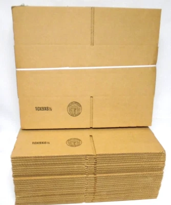 50 Heavy Duty Cardboard Boxes 200 lb. Test 10x9x6.5 Packing Shipping Made in USA - Image 1 of 4