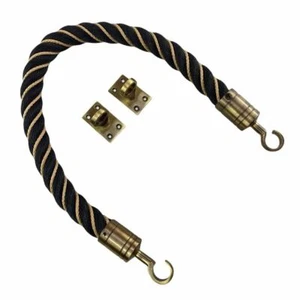 40 mm schwarz Softline entwurmt in beige Absperrseil x 1 m c/w antike Haken - Bild 1 von 4