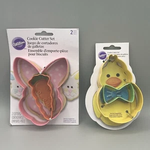 Lot of 2 Wilton 2 Piece Easter Holiday Home Cookie Cutter Sets New Bunny Chicks - Picture 1 of 8