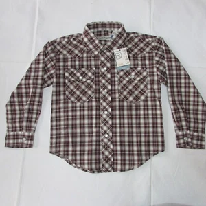 Roper Boy's Large Long Sleeve Pearl Snap Plaid Western Cowboy Shirt - Picture 1 of 2