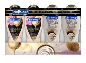 Paquete de regalo de mantequilla de coco para lavado corporal, aceites luminosos y exfoliante corporal - Imagen 1 de 3