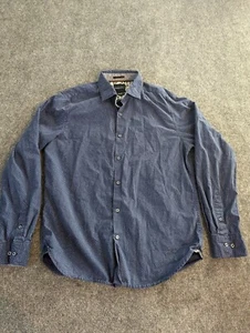 Denim & Flower Ricky Singh Blue Micro Dot Button Up Shirt Size Medium - Picture 1 of 10