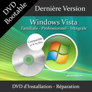 DVD Bootable Windows Vista de Dépannage + Guide d'utilisation - Photo 1/1