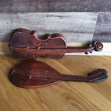  Royal Cast Metal Violin & Mandolin WALL HANGING Decor Music Instrument 