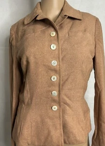 40er Jahre Blazer Damen *XS S tailliertes Sakko pfirsich Wolle gefüttert Union Made True Vintage - Bild 1 von 14