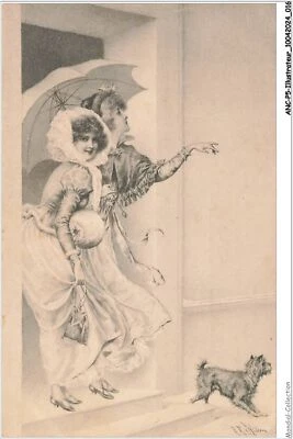 ANCP5-0338-ILLUSTRATORE - Due Donne - Ombrello - Cane - Immagine 1 di 2