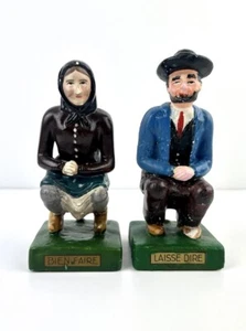 Lot de 2 Santon Anciens en Plâtre ARLES 1953 - BIEN FAIRE / LAISSE DIRE - Chieur - Picture 1 of 24