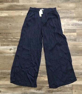 Aerie Womens Medium Navy Blue Wide Leg Viscose Pants New with Tags - Image 1 of 4