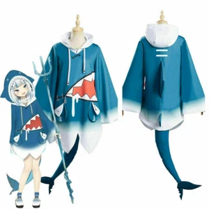 Hololive English VTuber Gawr Gura Cosplay Costume Top Outfits Halloween Suit - Picture 1 of 5