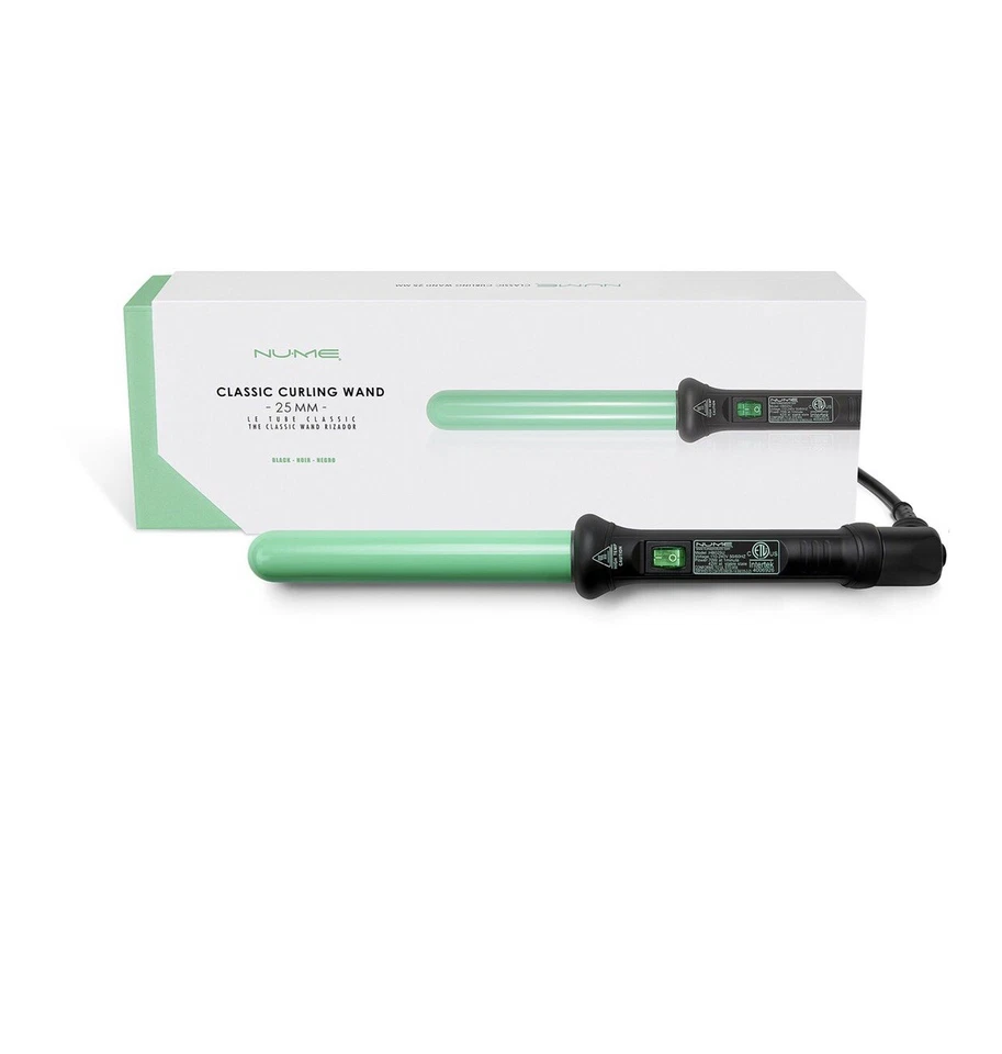 NuMe Professional Tourmaline Infused Hair Styling Curling Wand 32mm Black