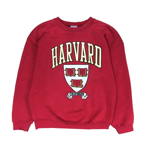 Vintage Harvard Crimson Crest Sweatshirt Crewneck Size Large Made USA 90s NCAA Cover