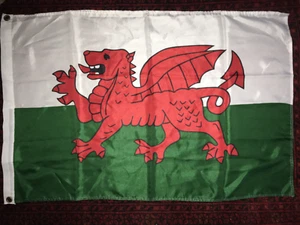 Bandera de Gales 2'x3' Bandera Galesa Reino Unido Dragón Rojo de Cadwaladr Rey de Gwynedd Tudors - Imagen 1 de 10