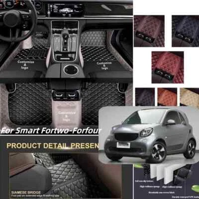 For Smart Fortwo-Forfour Car Floor Mats Carpets Waterproof Mats Pu Leather Auto Foto 1 de 4