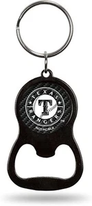 Texas Rangers Metal Keychain Bottle Opener, Carbon Fiber Design - Picture 1 of 1