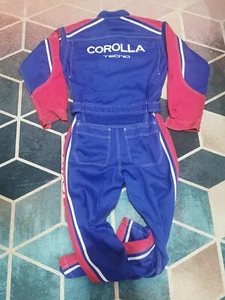 Vintage Toyota Corolla Tecno TRD Overalls Jumpsuit Size L - Picture 1 of 9
