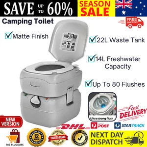 22L Portable Camping Outdoor Toilet Caravan Porta Potty Flush Portaloo AU - Picture 1 of 13