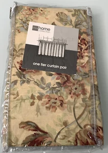 JC Penney Home Collection einstufiger Vorhang Paar Reese Blumenmuster beige neu in Verpackung neu - Bild 1 von 13