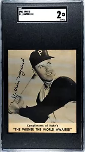 1961 Kahn's Wieners - Bill Mazeroski Pittsburgh Pirates - SGC 2 buono - Foto 1 di 2