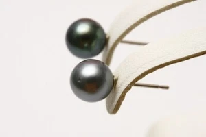 Tahiti Perlen Ohrringe 7 mm UP grau Farbe K14WG - Bild 1 von 3