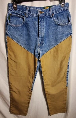 Cabelas Outdoor Gear Hunting Blue Jean Brown Brush Guard Size 36 Regular  #0293 - Image 1 of 4