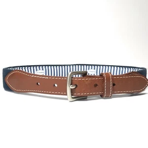 Youth Unisex Belt Medium 24 Brown Blue JT Spencer Hyannis Yacht Club Blue Canvas - Picture 1 of 9