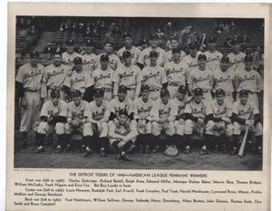 Portada de revista de béisbol noviembre de 1940 Tigres/Rojos bien cortados EX - Imagen 1 de 2