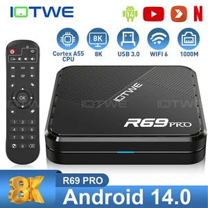 IOTWE Android14 Smart TV BOX 4+128G 1000M 2.4/5G WIFI USB Media Player Octa Core - Picture 1 of 35