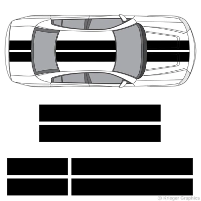 Kit de calcomanías de vinilo 3M rayas sólidas de carreras de 10" 10 pulgadas para Dodge Charger Foto 1 de 4