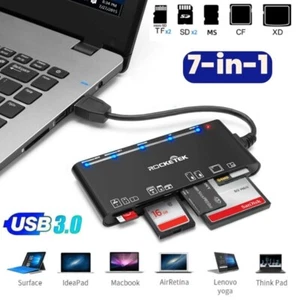7-IN-1 USB 3.0 Memory Card Reader High-Speed Adapter for Micro SD SDXC CF SDHC - Picture 1 of 10