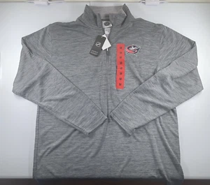 Columbus Blue Jackets NHL Men’s M 1/4 Zip Pullover Sweater Grey EUC NWT - Picture 1 of 10