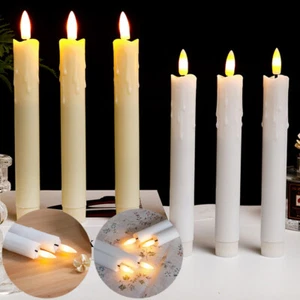2er Set LED Stab-Kerzen Flamme Tafelkerze Kunststoff Stabkerzen Kerzenlampen DE - Bild 1 von 25