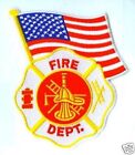 FIREFIGHTER US FLAG 9-11-01 FIRE FIGHTER FIREMAN iron-on US FLAG PATCH