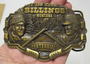 1882 1982 - Billings Montana - Centenario - Hebilla de cinturón - # 842 de 1000 Edición Limitada - Imagen 1 de 10