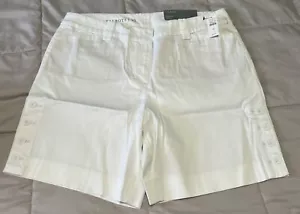 TALBOTS Casual Shorts Womens Size 10 Cotton White 7" inseam - Picture 1 of 3